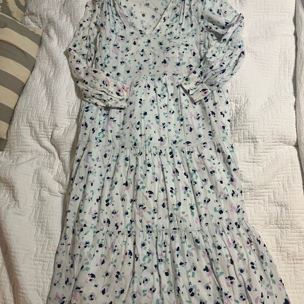 A New Day Pastel Patterned Tiered Dress Size XS
